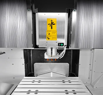 HSD-1000 work area — bridge, spindle and hardened ground table