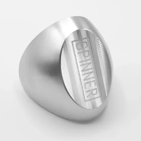 Engraved dome milled on a Spinner machining center: 5-axis surface with an engraved face