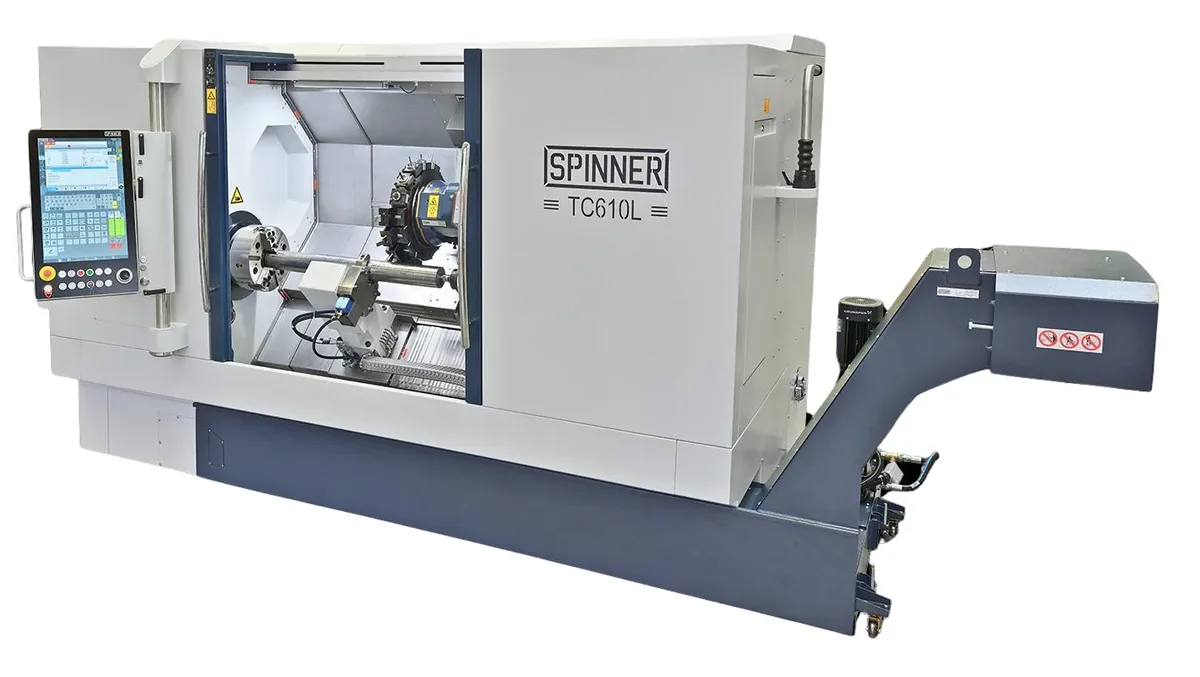 Spinner TC610L long-bed universal lathe with CNC tailstock and steady rest