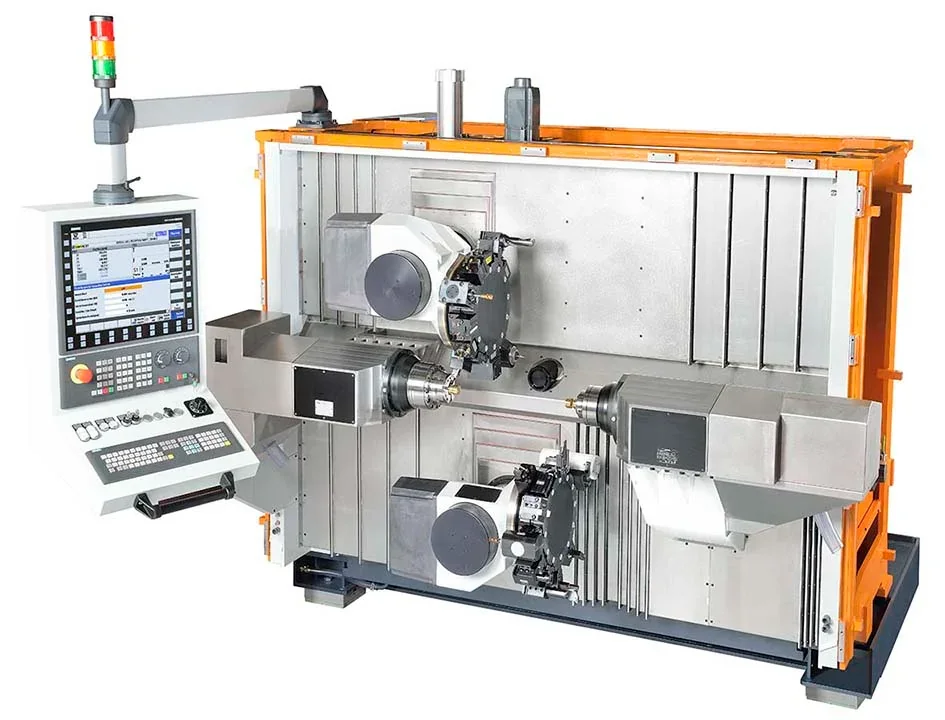Spinner TTS Duplex without covers: upper and lower turret, main and sub spindle, Siemens control