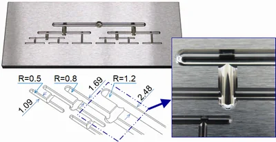 Runner section of a connector mould machined on a Shibaura UVM
