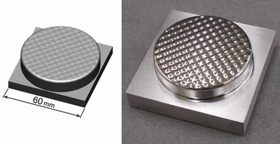 Mirror-finished cosmetic case design model machined on a Shibaura UVM 5-axis